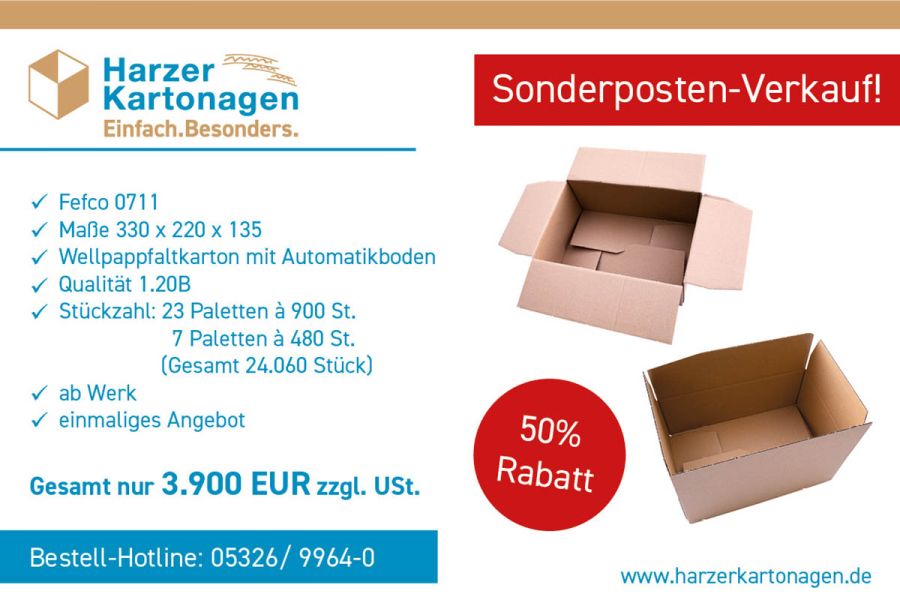 Sonderposten-Angebot! 50% Rabatt