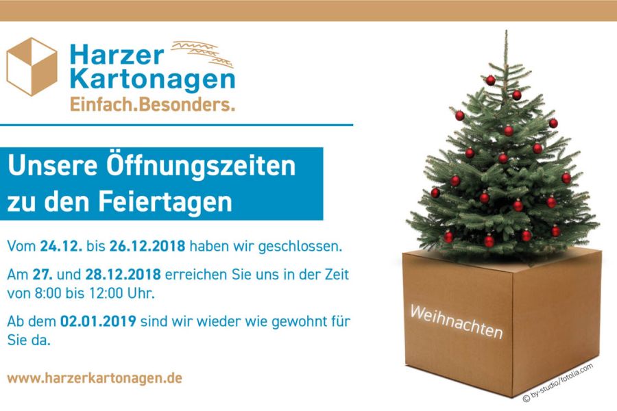 Öffnungszeiten zwischen den Feiertagen