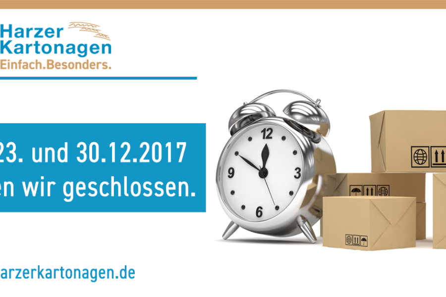Am 23. und 30.12. geschlossen