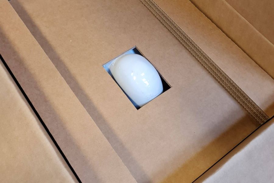 Verpackung für ein Wand-WC aus Keramik