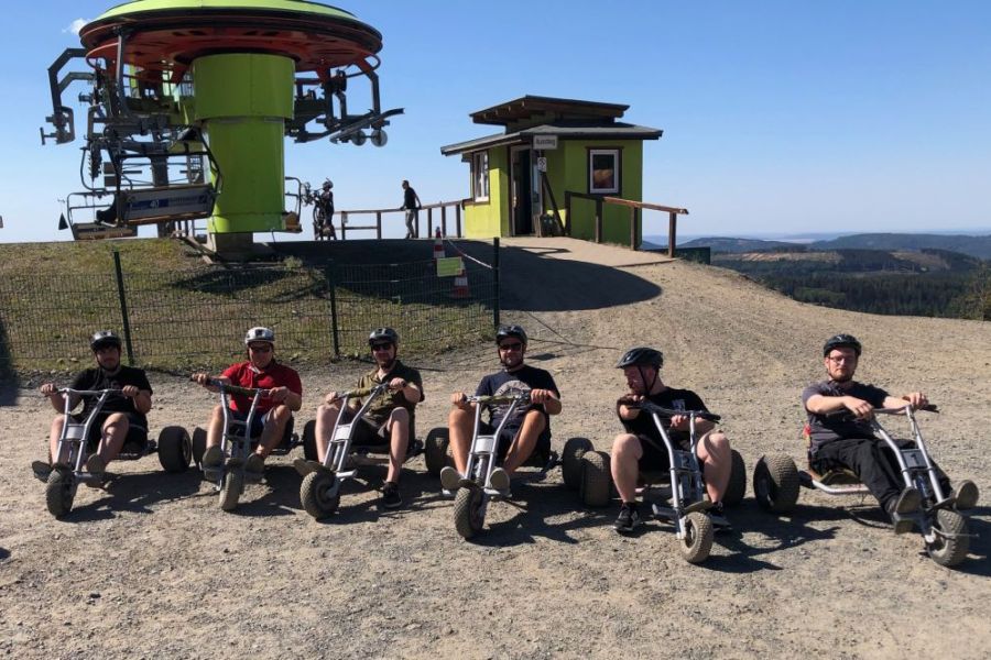 Auszubildende zum Team-Event auf dem Bocksberg